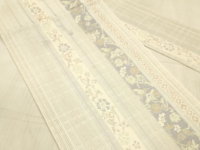 平和屋着物*夏物 本場筑前博多織 八寸名古屋帯 福絖織物謹製 麗紗間道 証紙付き 正絹 DAAX8943cm