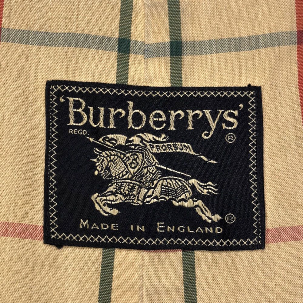バーバリーズ 70s 80s 英国製 長袖 トレンチコート ネイビー Burberrys