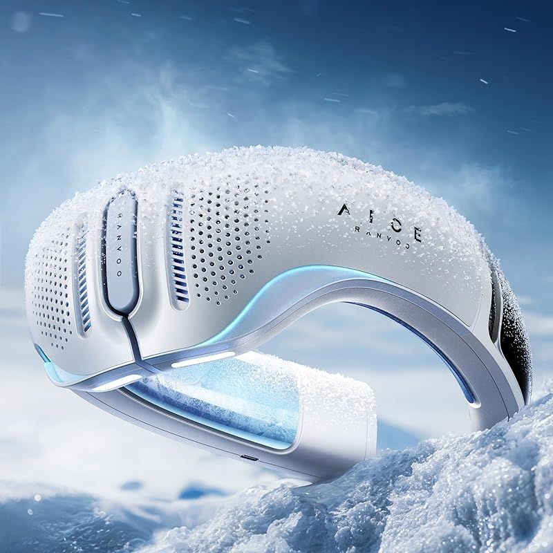 2025最強進化 AICE LITEプラス RANVOO ネッククーラー 冷却プレート 首掛け扇風機 全周ペルチェ素子 720°立体冷風再進化 上下強風 アプリ機能 6000mAh大容量バッテリー AI電力管理 急速充電 携帯扇風機 ネックファン 首掛