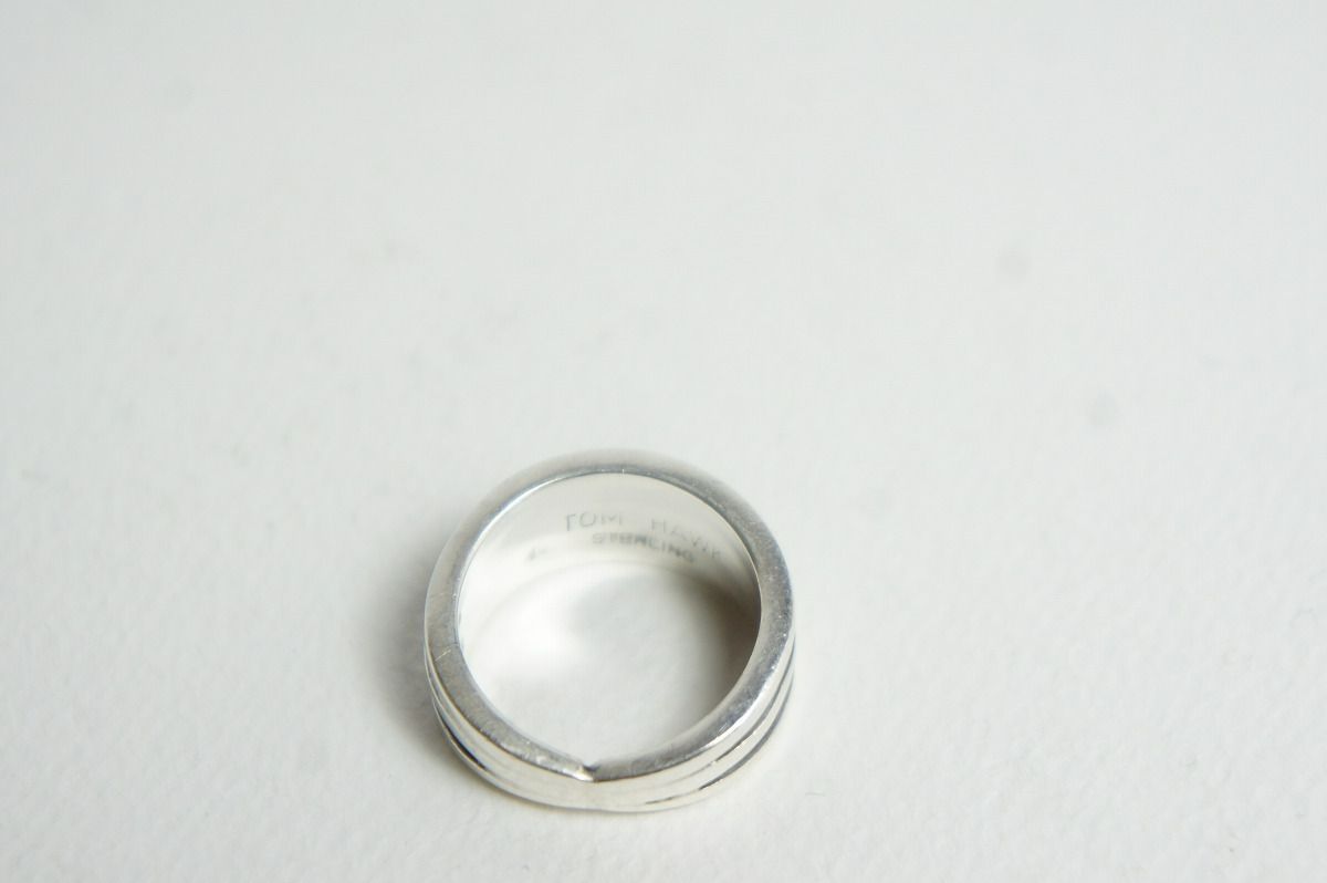 シルバー ブラック ストライプリング　TOM HAWK トムホーク　2ライン インディアン・ジュエリー INDIAN JEWELRY | TOM HAWK トムホーク / 2