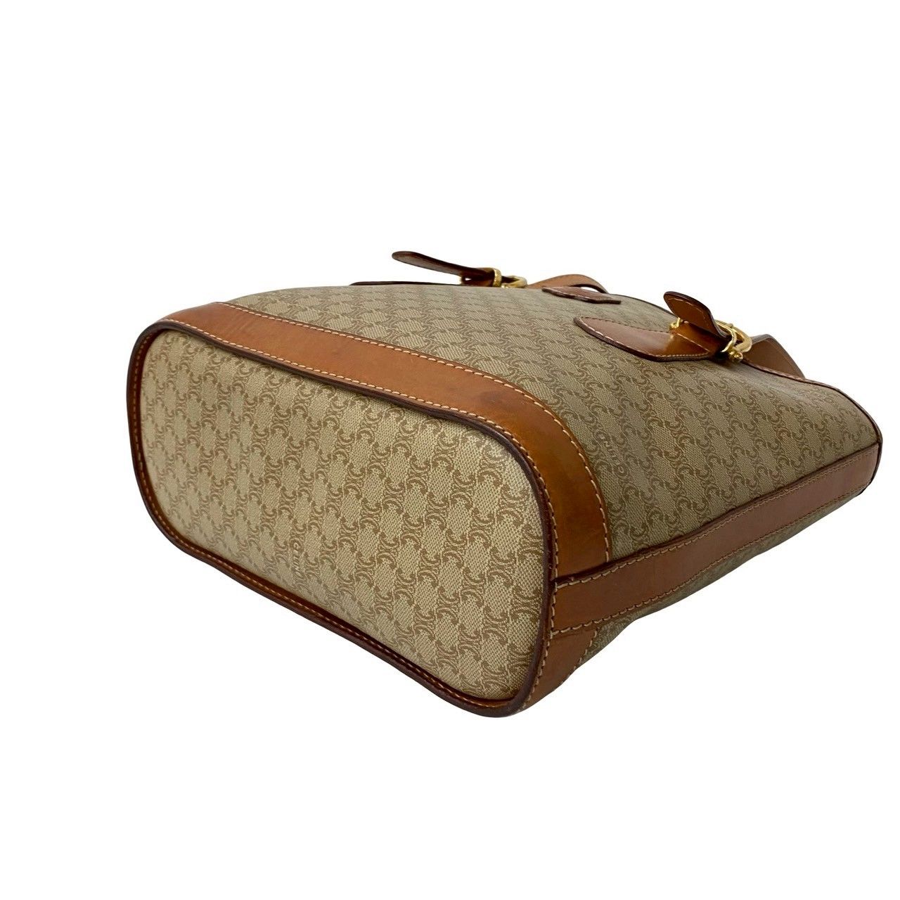 極 美品 CELINE セリーヌ ヴィンテージ マカダム ブラゾン 柄 レザー  