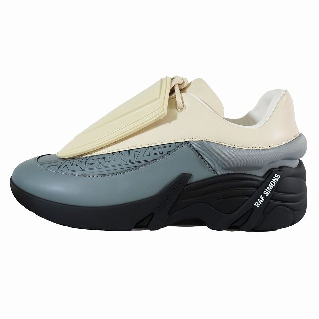 ラフシモンズ RAF SIMONS アンテイ ロゴ スニーカー シューズ クリーム 