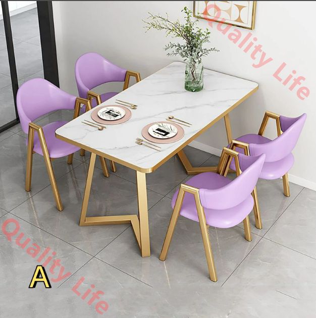 ダイニングセット 4人用 丸ダイニングテーブルと椅子セット ダイニングテーブルセット 4人掛けカフェテーブル クリエイティブデコレーション ダイニングテーブル シンプルなカジュアルオフィス 商談 丸型カフェテーブル 120*80*75cm