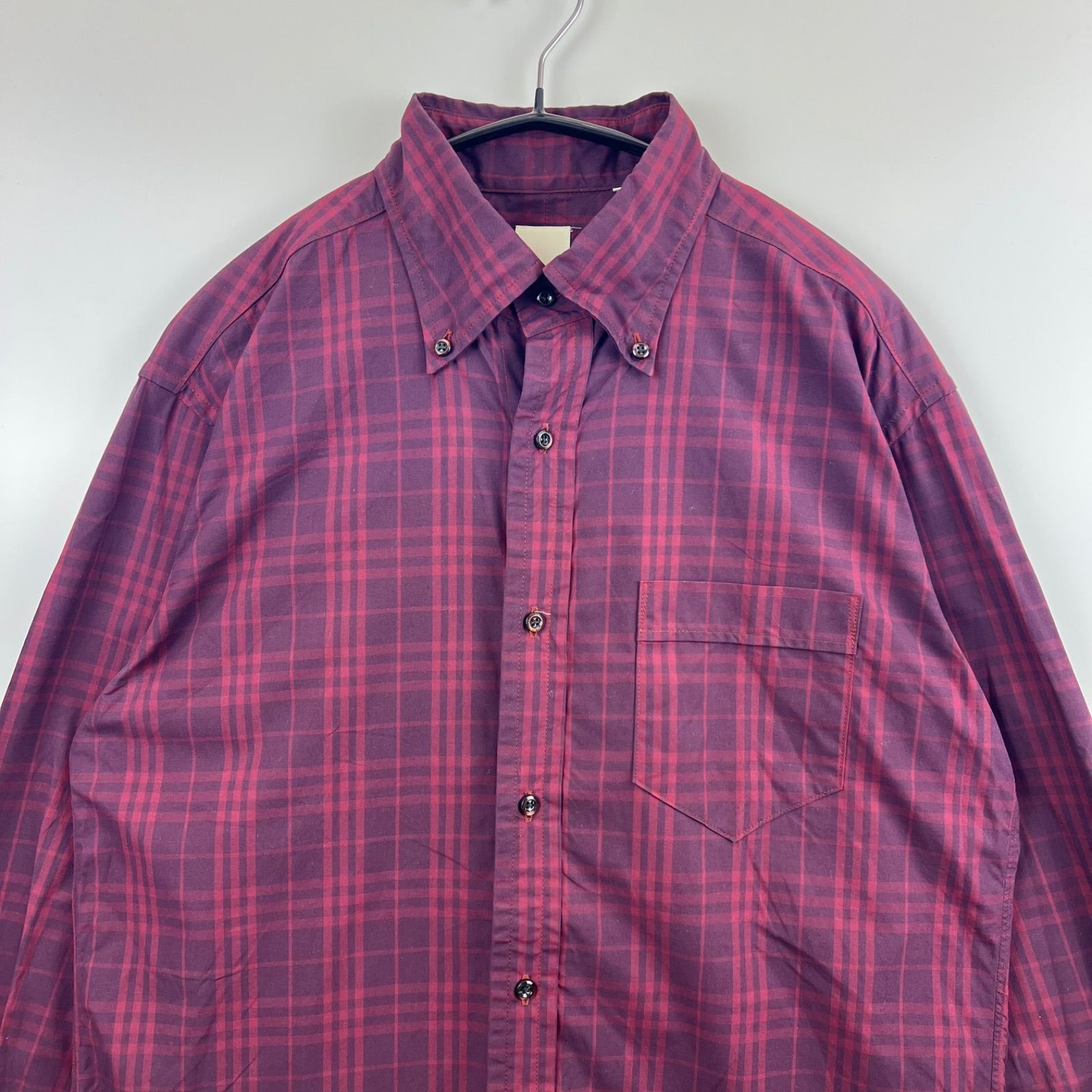 値下げ中！　Yohji Yamamotoダーバン AAR 長袖シャツ チェック DURBAN A.A.R yohji yamamoto L/S check BD shirts L ダーバン