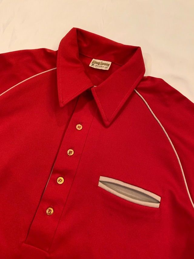 70s King Louie S/S Pullover Bowling Shirt キングルイ