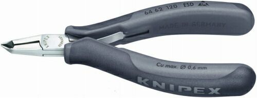 クニペックス KNIPEX ESDエレクトロニクスエンドカッティングニッパー120mmコンフォートハンドル6462-120ESD