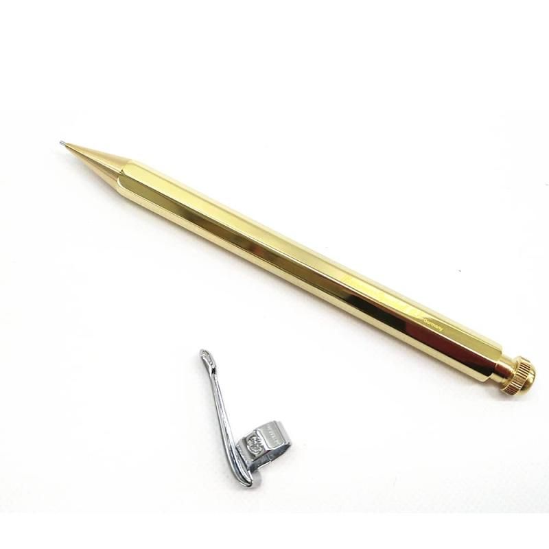 カヴェコ KAWECO クリップ付き SPECIAL ペンシル ブラス 0.7mm 細身のボディーにクラシックなデザイン