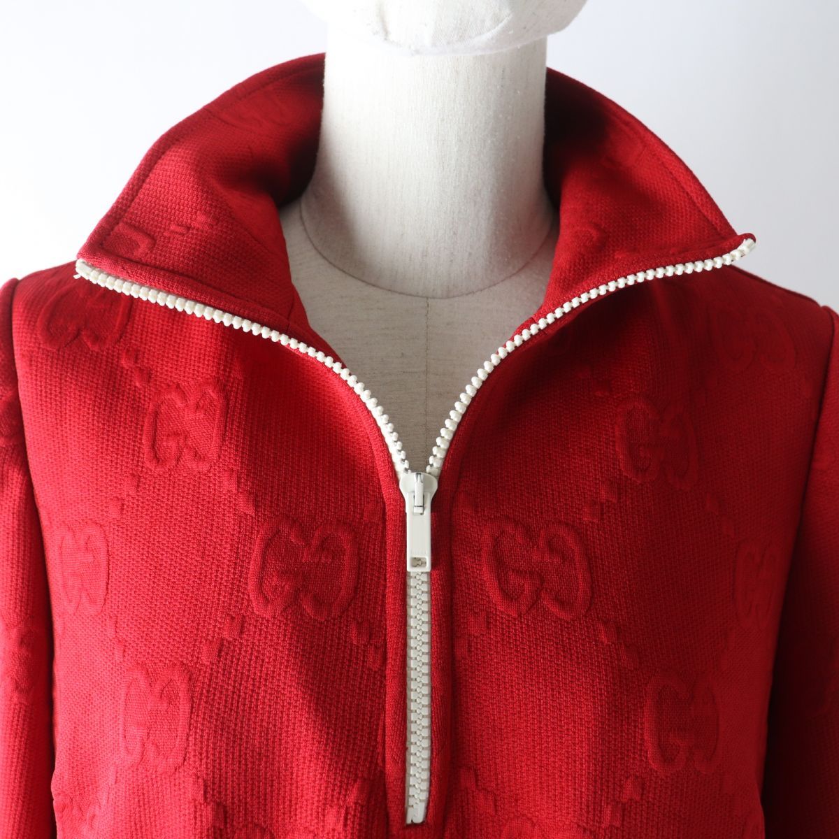 極美品☆正規品 GUCCI グッチ 653412 GGジャガード ハーフZIP 