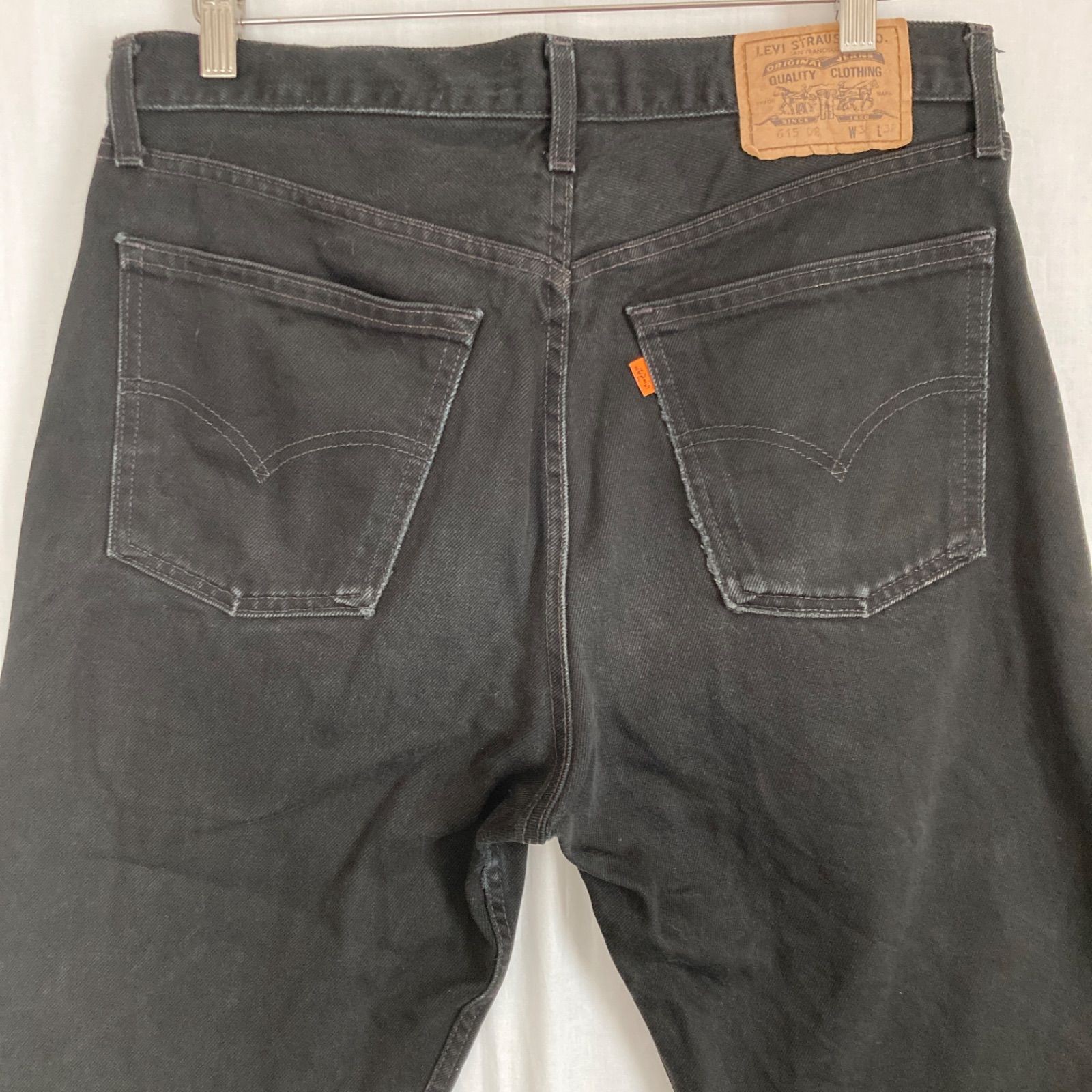 W36×L32】古着 EURO Levi's 615 02 ブラックデニムパンツ オレンジタブ