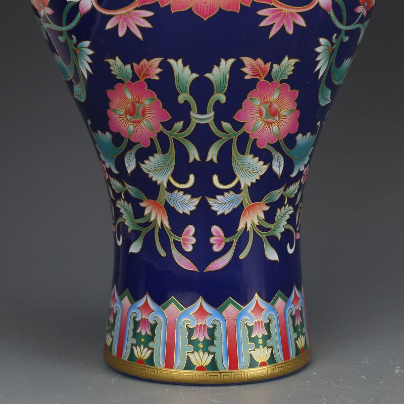 青花鳳紋将軍壺 景徳鎮 陶磁器 装飾品 現代工芸品 美術品 置物