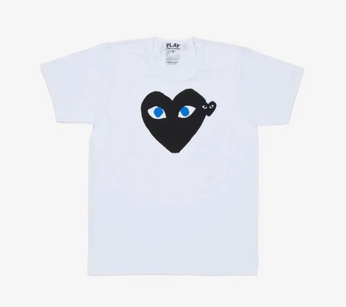 COMME des GARCONS コム デ ギャルソン 黒 ハート 青 キッド Tシャツ 白 XXS