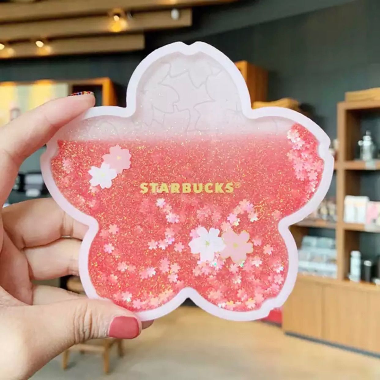 海外限定STARBUCKS キラキラグリッターコースター 桜1点 - メルカリ
