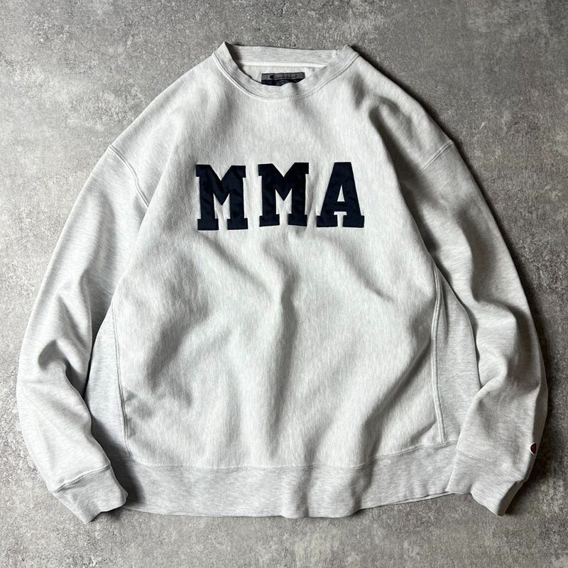 00s Champion MMA カレッジ 刺繍 オリジナル リバースウィーブ スウェット トレーナー L / 00年代 オールド チャンピオン  霜降り グレー ミリタリー