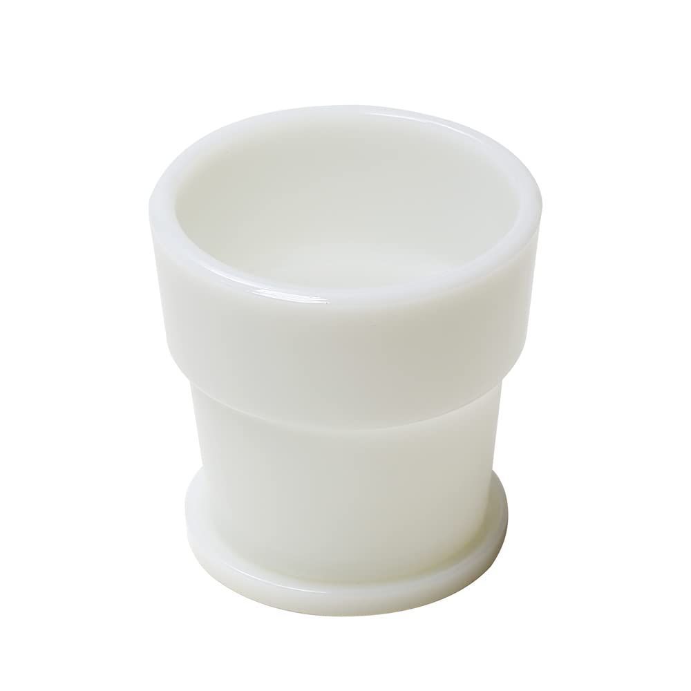a)ホワイト_2)植木鉢4号 ideaco (イデアコ) ガラス 植木鉢 4号 直径 14cm ホワイト Milk Glass Planter Pot 4 (ミルクガラスプランターポット 4)