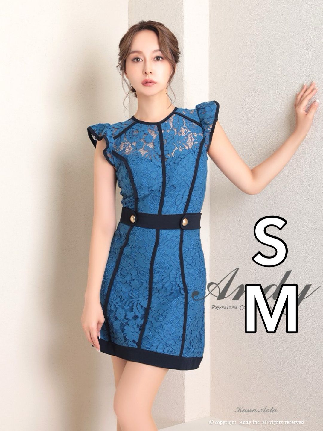 ブルーネイビー [OK2795-WB-2402]【ANDY/アンディ】フラワーレース  