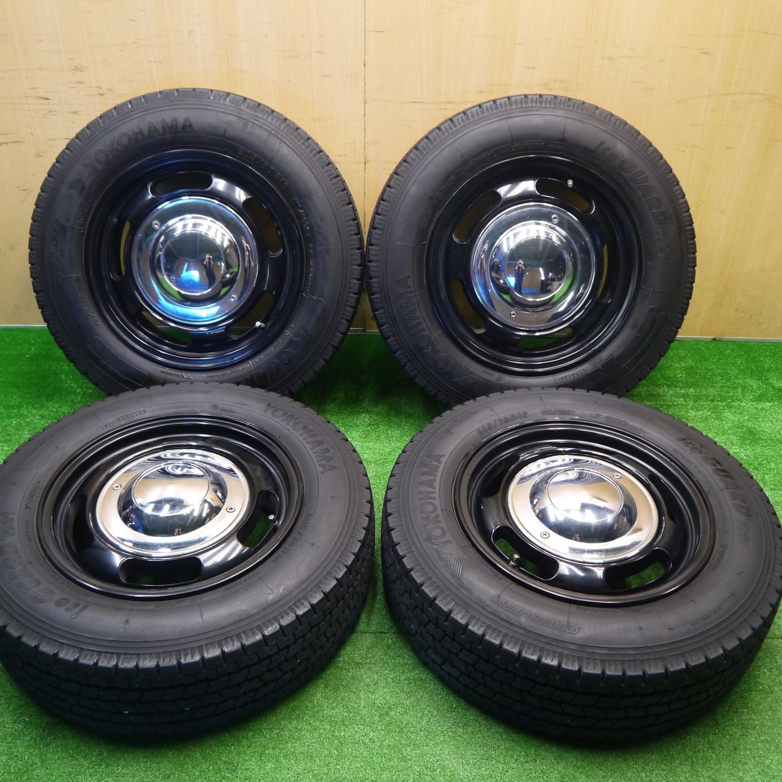 バリ溝 21年 キレイ 9.5分 ハイエース 等 205|70R16 111|109L スタッドレス ヨコハマ アイスガード iG91 flexdream カバー フレックスドリーム PCD139.7|6H 5101705Hス