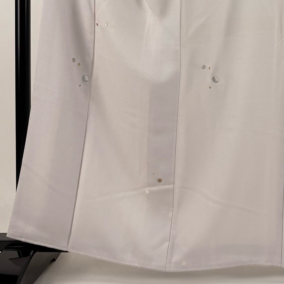 小紋 身丈161cm 裄丈69.5cm L 袷 幾何学模様 地紋 金銀糸 刺繍 薄紫 正絹