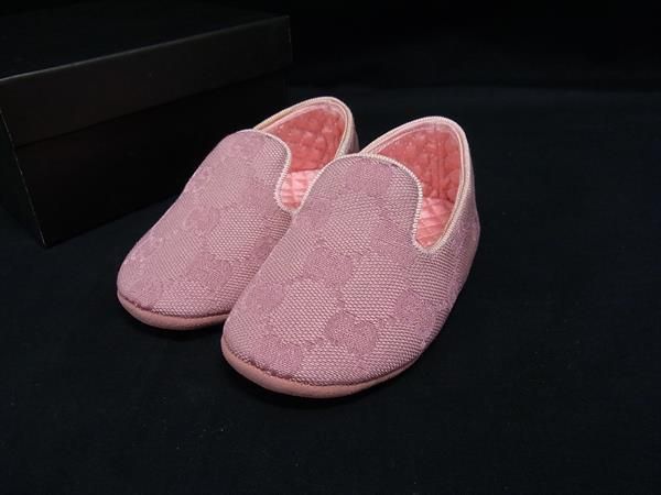 ♥ GUCCI グッチ GG柄 GGキャンバス ベビーシューズ ファーストシューズ 表記サイズ 18 約12.0cm 靴 ピンク系 FR0422