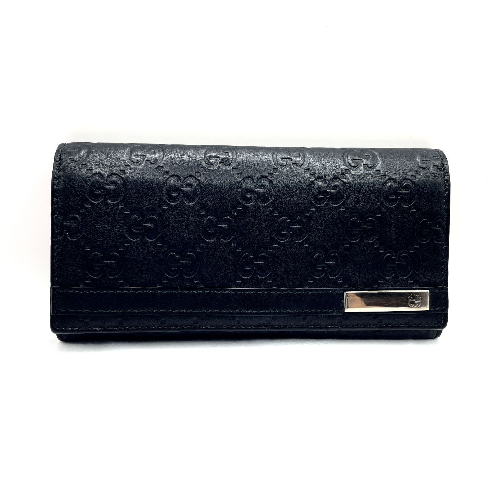 255】新品同様 GUCCI グッチシマ 二つ折り財布 メタルロゴ ウォレット 