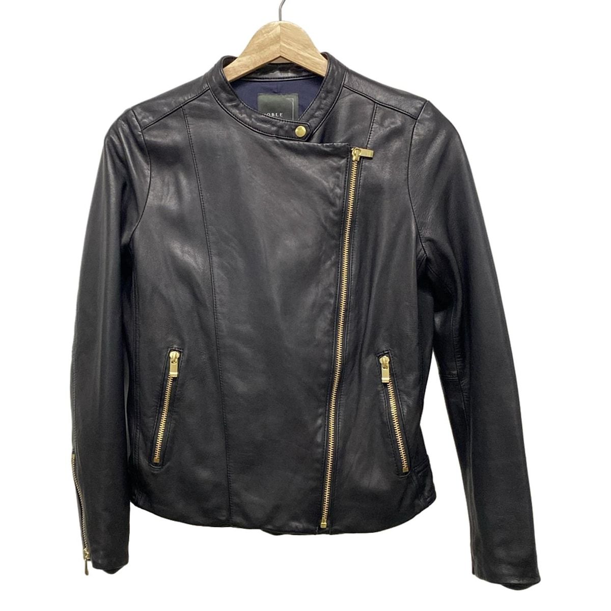 ライダースジャケット Noble ノーブル サイズ38 M レディース NOBLE(ノーブル) ライダースジャケット サイズ38 M レディース - 黒