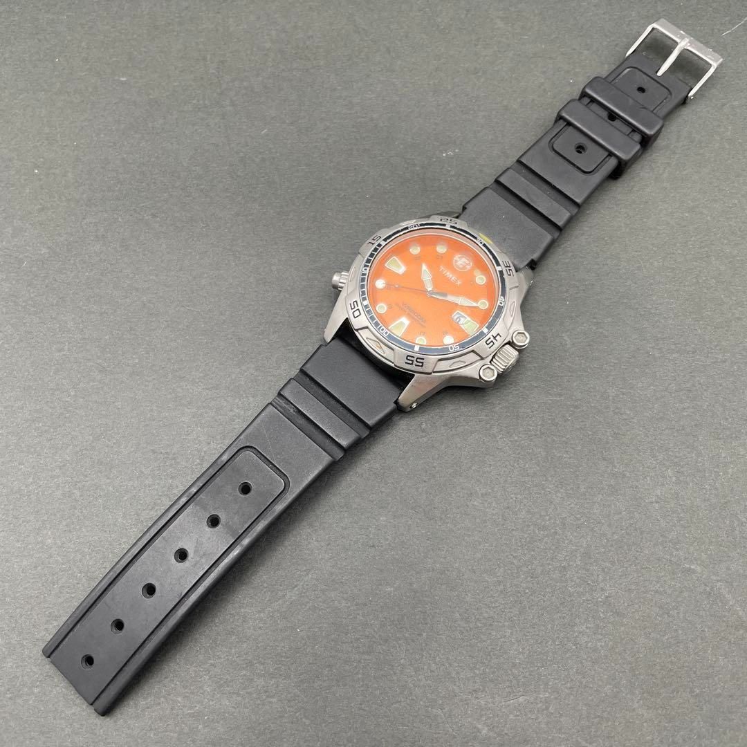 TIMEX WR200M オレンジ ダイバーズウォッチ インディグロナイトライト