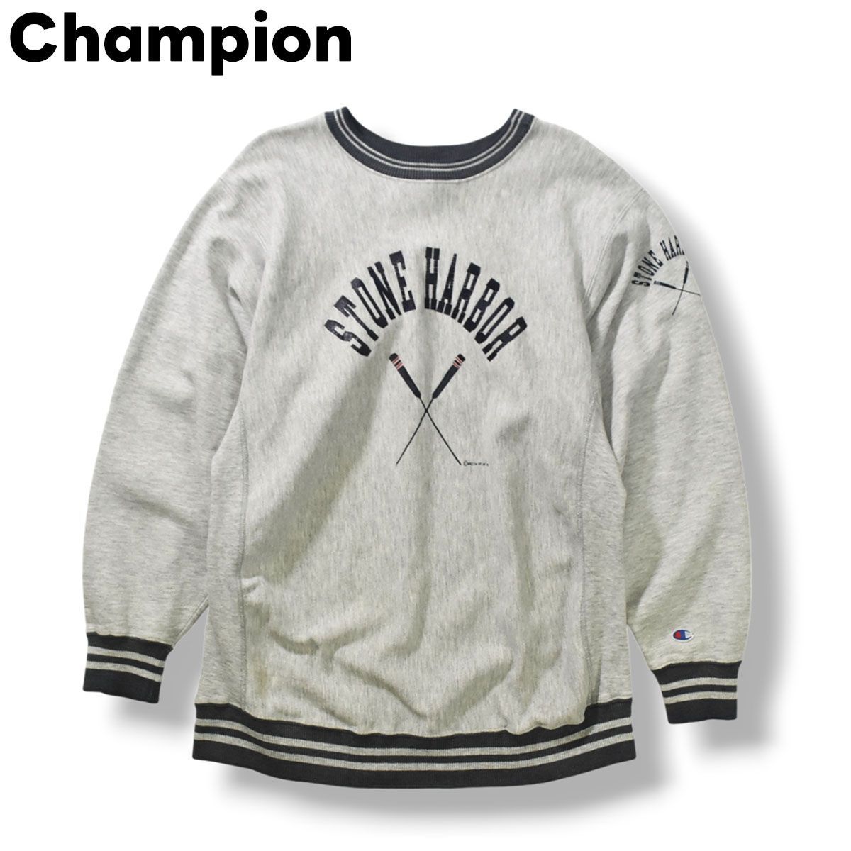 champion リバースウィーブ　90s 刺繍タグ　2段アーチ　アメリカ製 刺繍タグ】 90sヴィンテージ USA製 チャンピオン Champion 2段