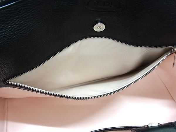 極美品 TODS トッズ ANW BAULETTO レザー 2WAY ハンドバッグ トートバッグ ショルダー レディース ブラック系 AT3529