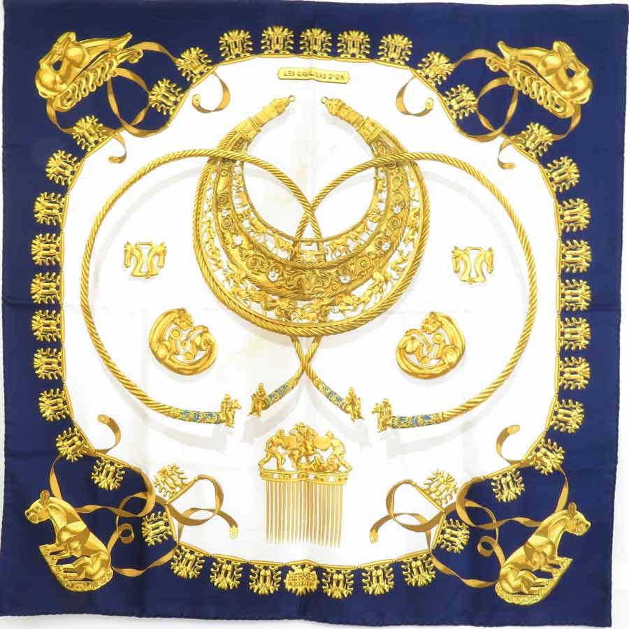 HERMES エルメス 90 LES CAVALIERS D'OR スカーフ エルメス カレ90 LES CAVALIERS D'OR 黄金の騎士 スカーフ