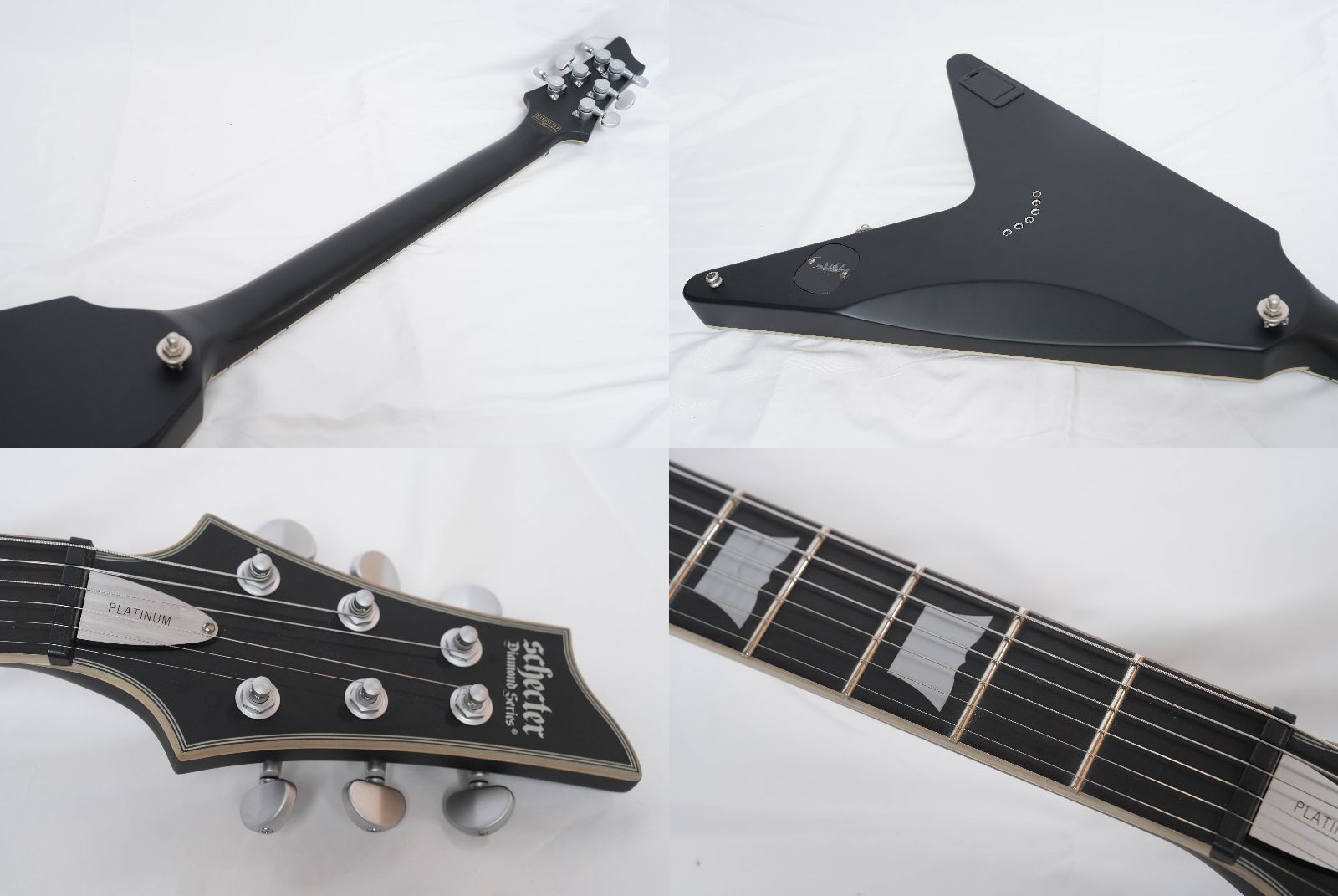 ☆SCHECTER☆PLATINUM Seriese V-1 Satin Black Flying V EMG