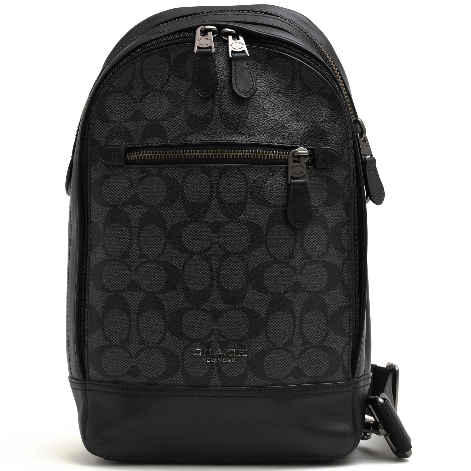 コーチ COACH バッグ ショルダーバッグ 鞄 メンズ 男性 男性用 PVC レザー 革 ブラック 黒 F37573 Graham Pack In Signature Canvas グラハム パック シグネチャー柄 ボディバッグ