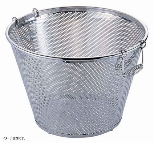 UK 18-8パンチング揚げザル 深型 45cm タテ補強付 UK 18-8パンチング揚げザル 深型 45cm タテ補強付