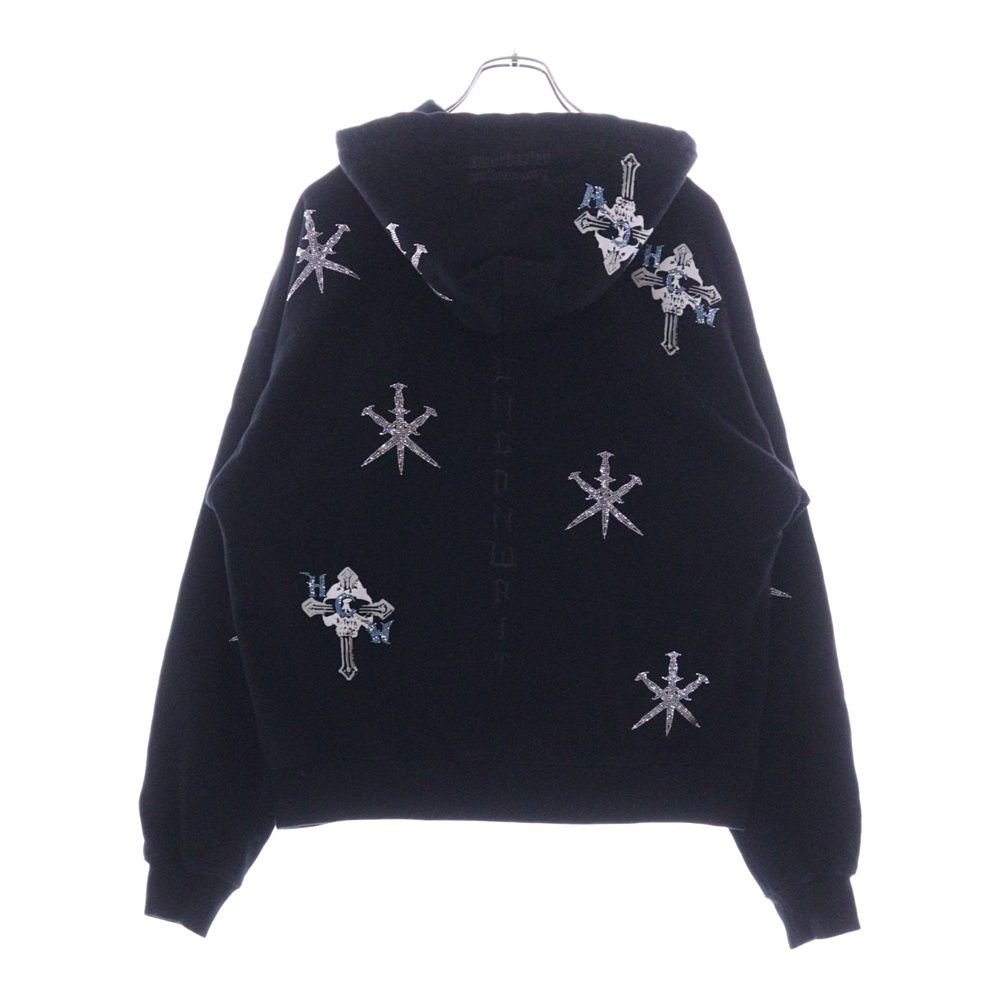 UNKNOWN LONDON (アンノーンロンドン) RHINESTONE HOODIE ライン