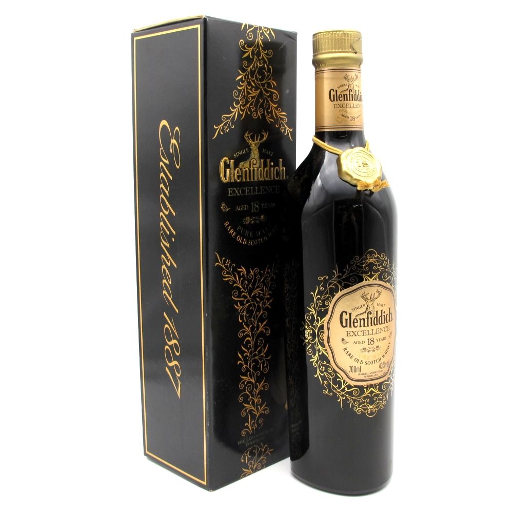 Glenfiddich グレンフィディック ウイスキー 18年 エクセレンス シングルモルト ピュアモルト表記 700ml 43% 洋酒 古酒 未開栓