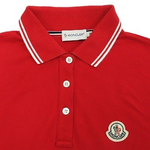 MONCLER モンクレール 半袖ポロシャツ レッド ビッグロゴ MONCLER モンクレール 半袖ポロシャツ レッド ビッグロゴ ポロシャツ
