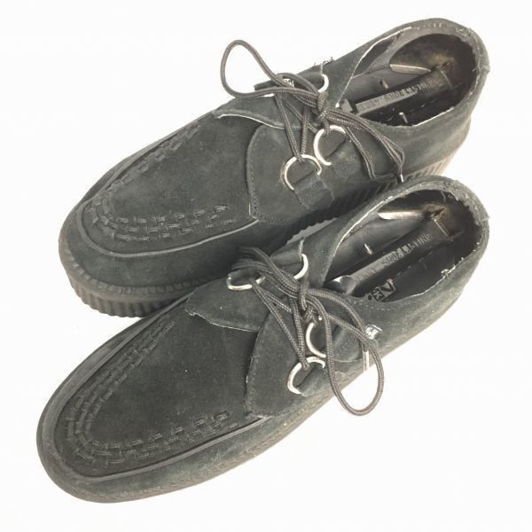 T.U.K size24.5-25.0 UK6 ラバーソールブーツ クリーパーシューズ〈黒 