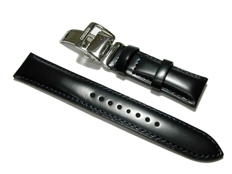 〔セイコー〕SEIKO 20mm 時計バンド メカニカル純正ベルト 牛革カーフ 黒 SARB065純正 メンズ