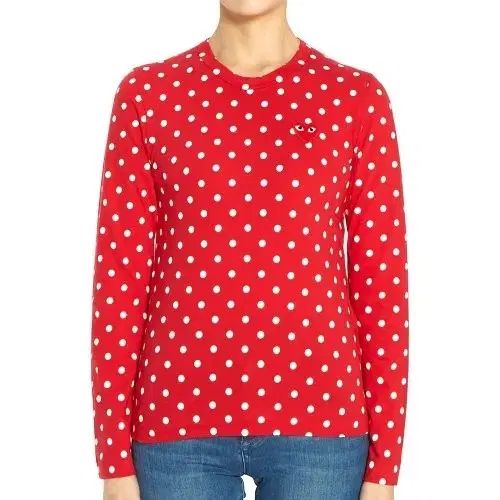 COMME des GARCONS コム デ ギャルソン レッドワッフェン ドット 長袖 Tシャツ M