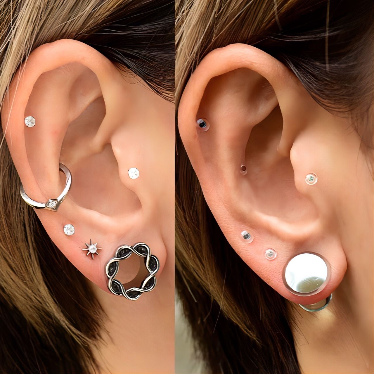 ボディピアス 4G 2G 7mm 強化ガラス 透明ピアス ガラスピアス