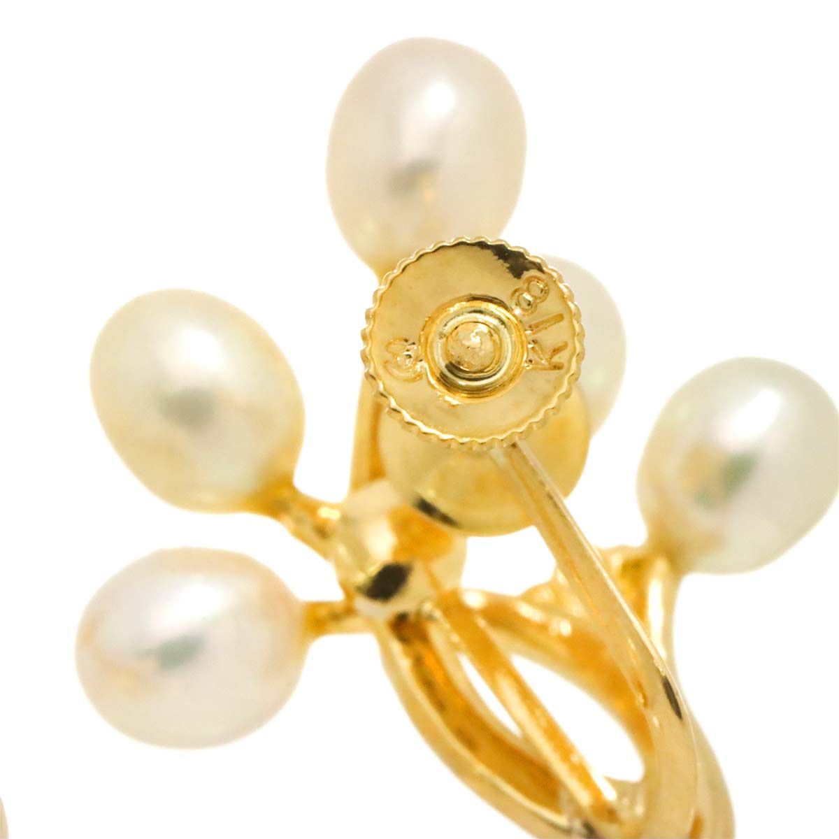 タサキ TASAKI 淡水真珠 ダイヤ 0.01/0.01ct イヤリング K18 YG