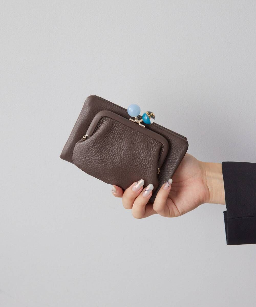 美品 ear PAPILLONNER イアパピヨネ 牛革 がま口 折り財布（WEB