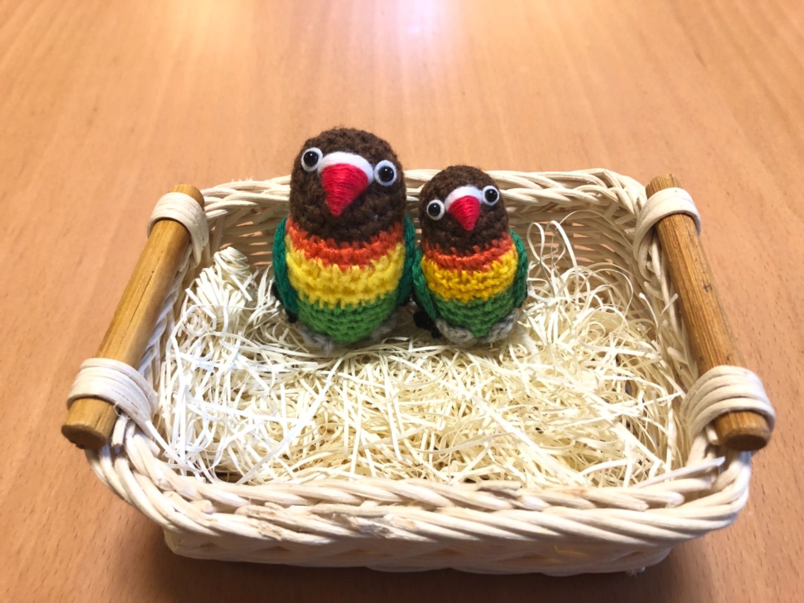 編みぐるみ♡ちっちゃ♡シリーズ ボタンインコちゃん （ルリコシ