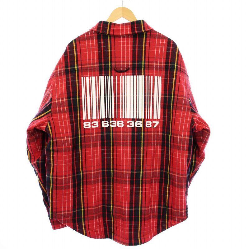 ヴェトモン VETEMENT VTMNTS BIG BARCODE FLANNEL SHIRT ビッグ バー 