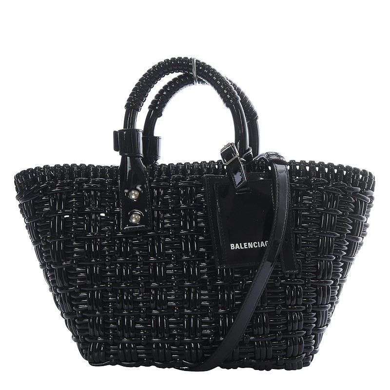 ☆定番☆ BALENCIAGA 671342 ビストロバスケットXS ブラック Balenciaga ビストロ バスケットバッグ XS | ブラック | FARFETCH JP