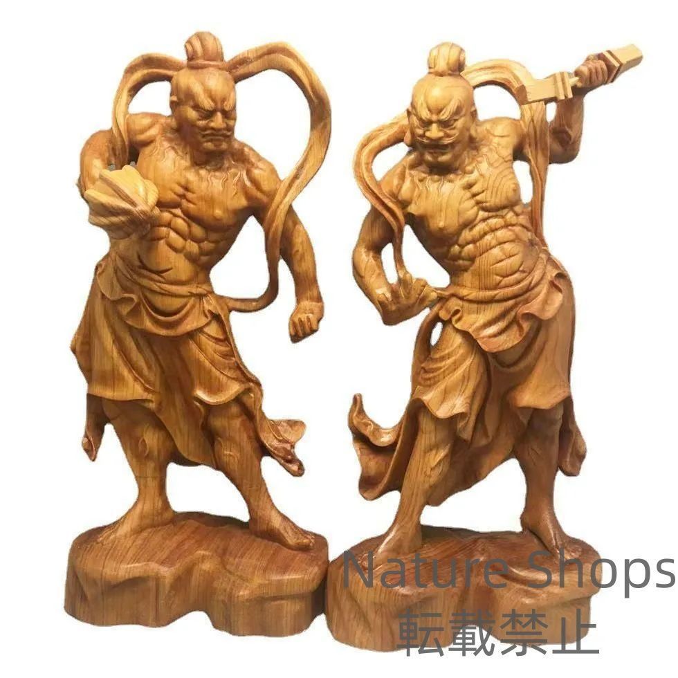 【セール 登場から人気沸騰】 高さ20cm 新品未使用】木彫仏像 仏教美術 金剛力士像 精密細工 彫刻・オブジェ