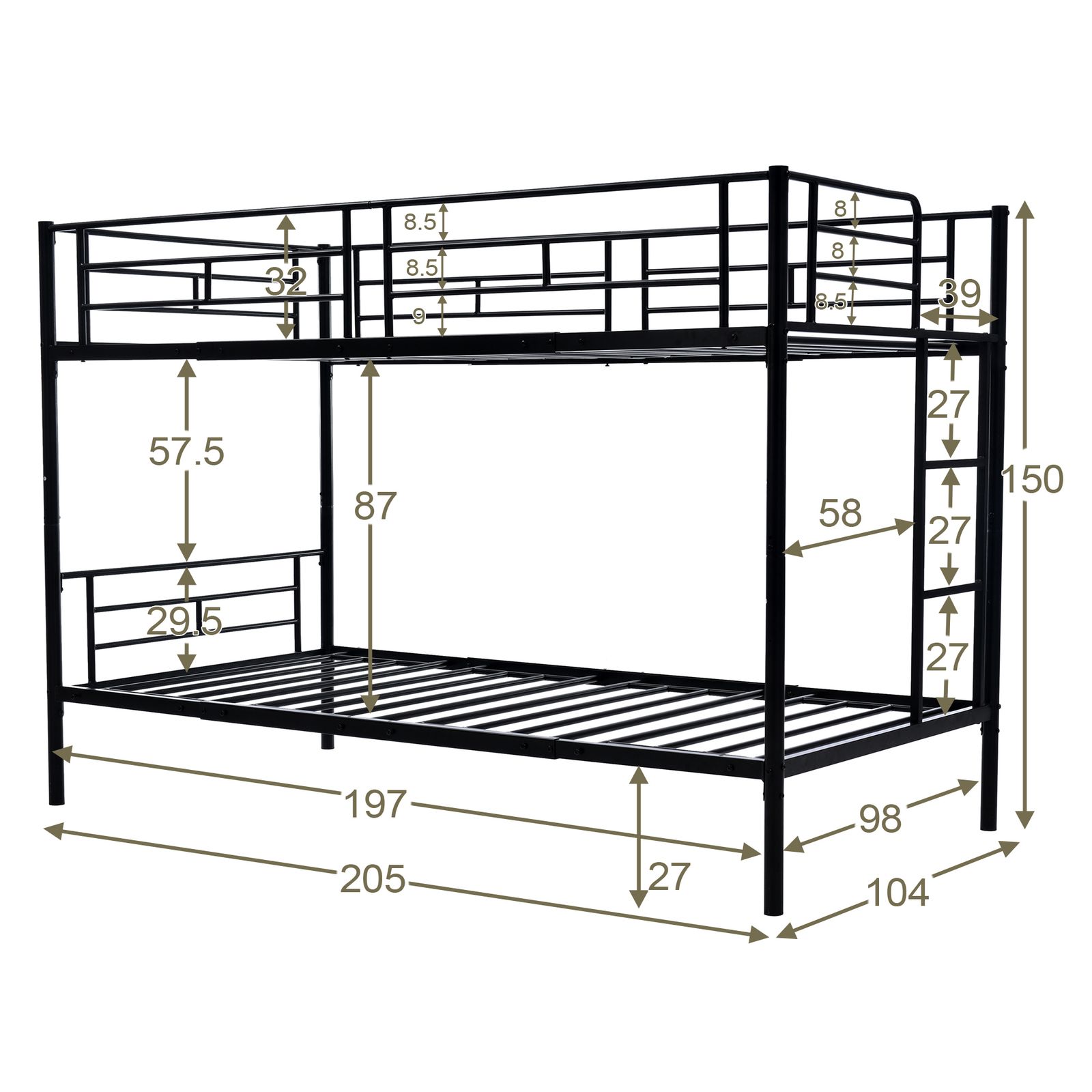 三段ベッド 3段ベッド ロフトベッド スチール 耐震 ベッド シングル パイプベッド 3段ベット パイプ 金属製 頑丈 垂直はしご ロータイプ 業務用ベッド 社員寮 学生寮 大人用可