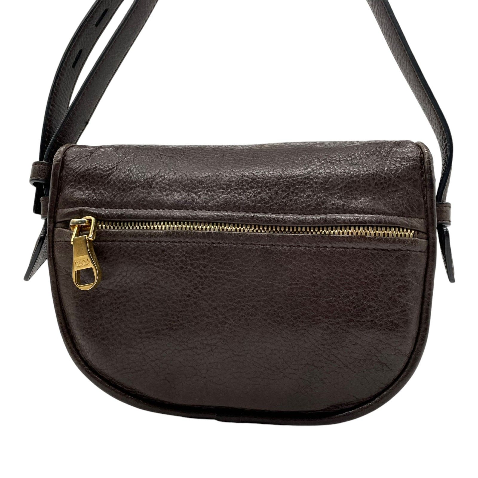 ロエベ LOEWE ヘリテージ ショルダーバッグ 本革 ダークブラウン 