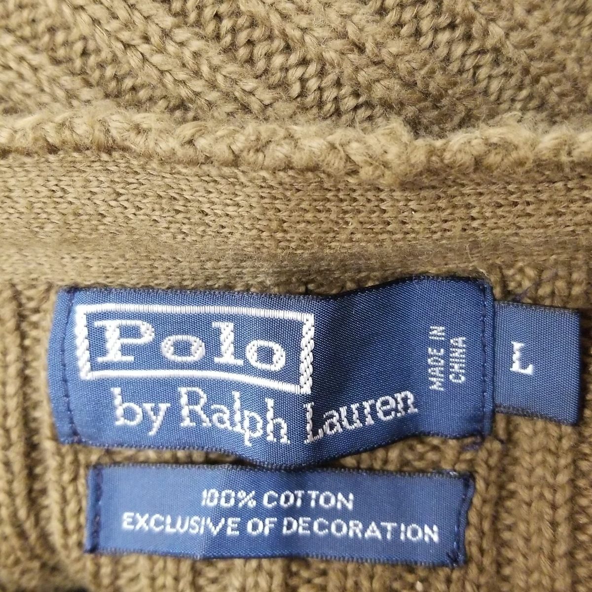 Ralph Lauren - RalphLauren(ラルフローレン) 長袖セーター サイズL レディース美品  - カーキ POLObyRalphLauren(ポロラルフローレン) 長袖セーター サイズL