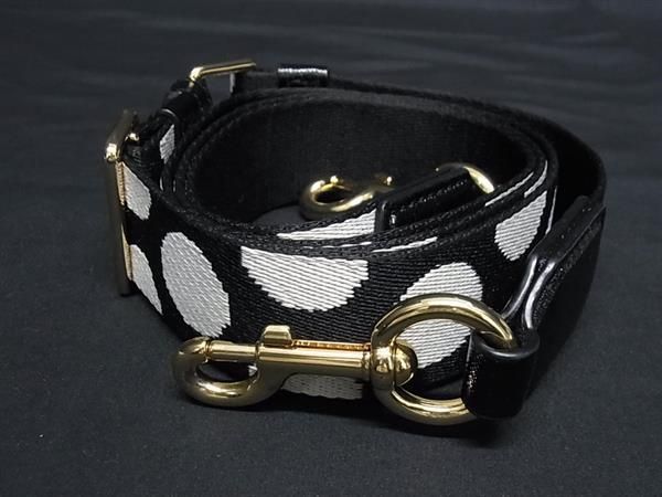 MARC JACOBS マークジェイコブス ラージ ポルカ ドット バッグ用 キャンバス ショルダーストラップ ブラック系 BJ9136
