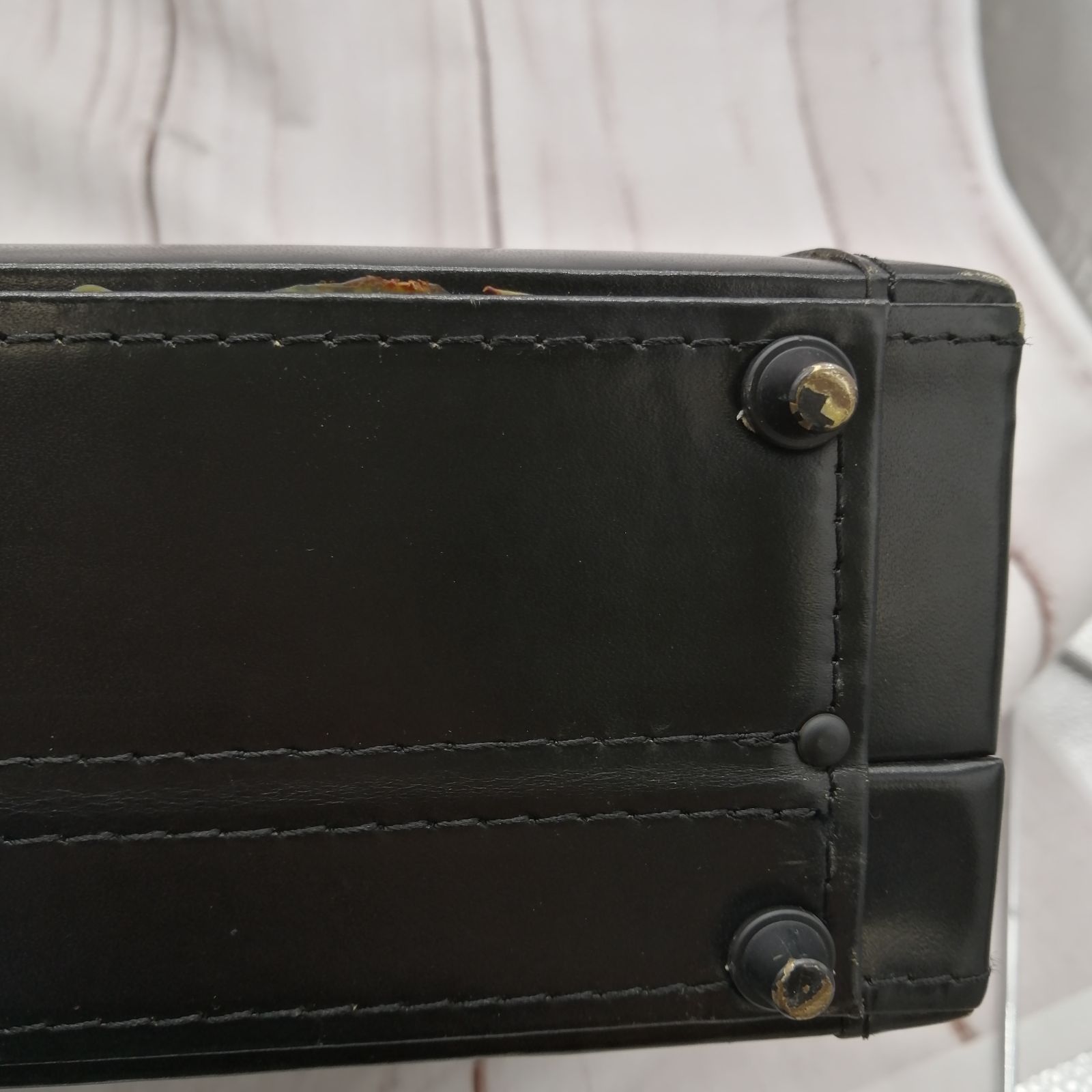 万双　レザー ビジネスバッグ 黒 万双のブリーフケース