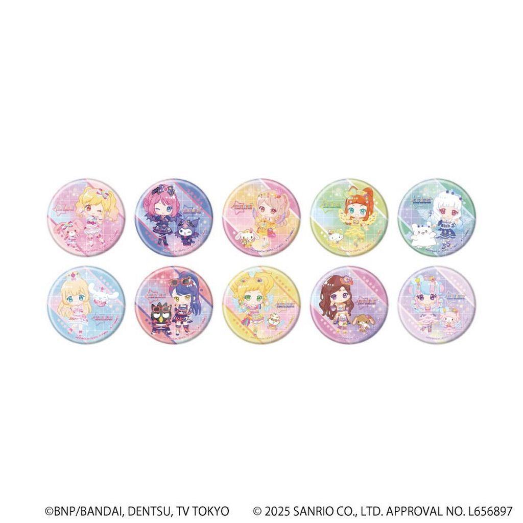 アイカツスターズ！ 虹野ゆめ ぼんぼんりぼん 缶バッジ 4つ サンリオ 新品】バッジ・ビンズ 【BOX】アイカツスターズ!×サンリオ